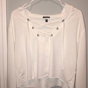 Express Cropped Long Sleeve + Hood